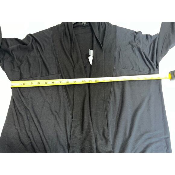 Athleta Cardigan Women’s Size S Black Stretch Open Front Sweater High-Low Shawl - Picture 4 of 9